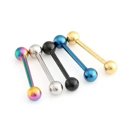 Fashion Stainless Steel Body Piercing Jewelry Ball Shape Piercing Jewelry Industrial Barbells Tongue Ring