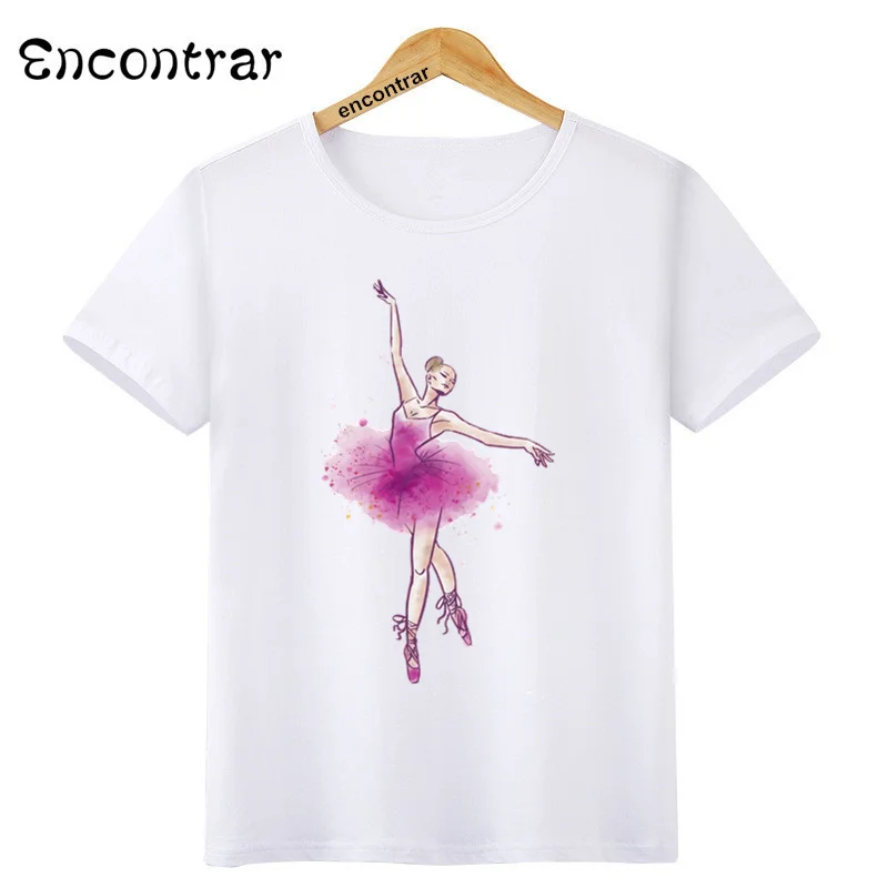 

Kids Ballet Dancing Girl Print O-Neck T Shirt Tees Summer Cute Beautiful Tops Children T-Shirt Boy/Girl Clothing,ooo3086