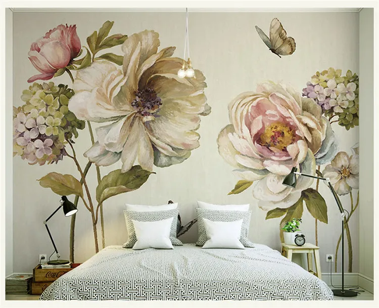 

Hand-painted 3d Wall Murals Wallpaper for Walls flower Murals Background 3d Photo Wall Mural Wall paper for Living room