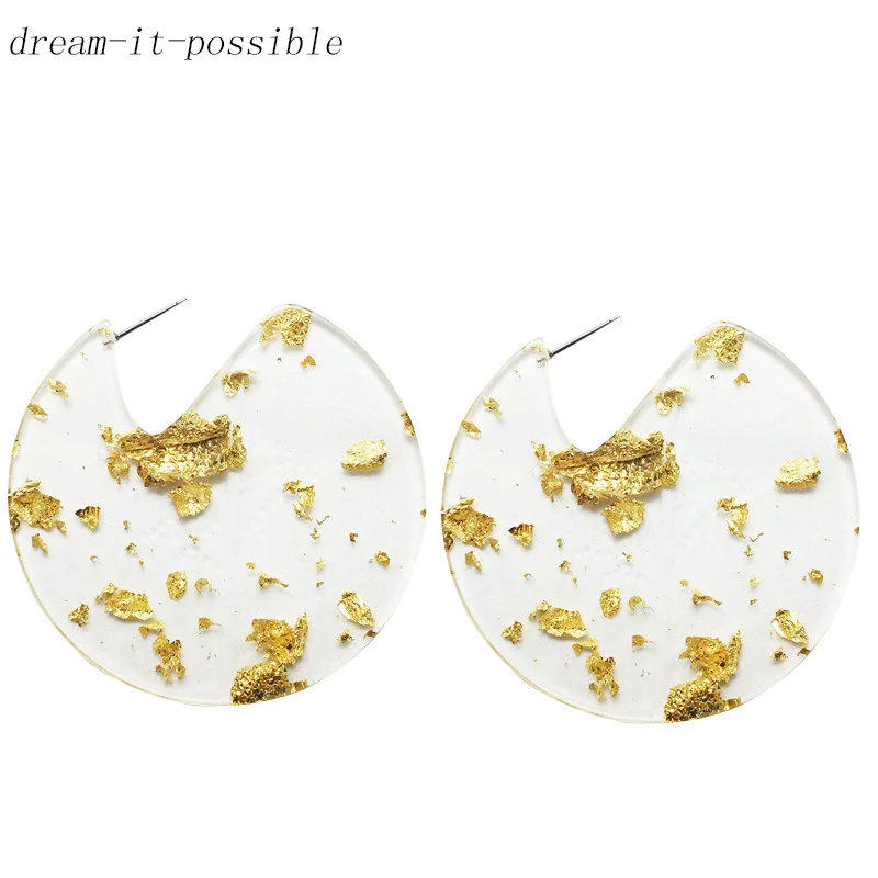 

Dream-it-possible female party statement korean big resin transparent acrylic dot druzy hoop earring for women 2018 beautiful