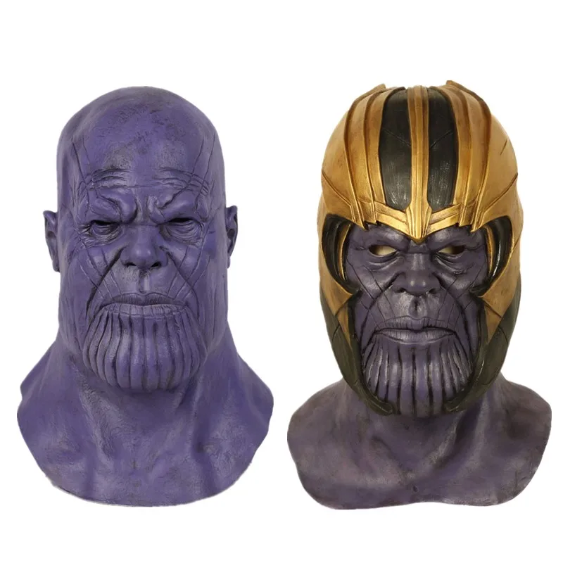 

Thanos Mask Cosplay Avengers Endgame Thanos Costume Accessory Latex Masks Full Face Helmet Halloween Carnival Party Props