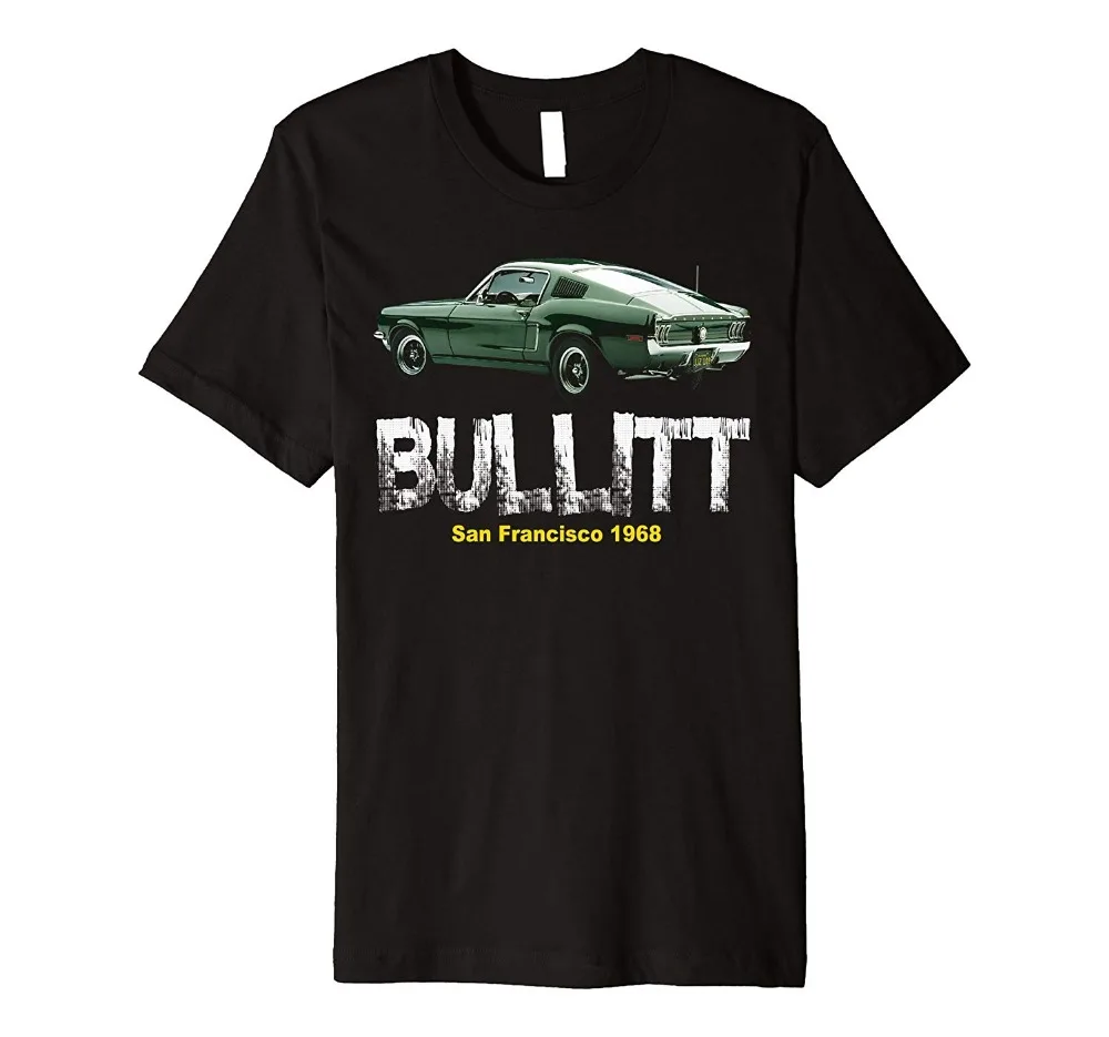 Tanie Bullitt Muscle Car 2019 lato moda Streetwear topy lato styl bawełna krótki rękaw O Neck fajne topy T Shirt