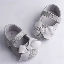 Emmababy infantil sapatos da menina do bebê bowknot antiderrapante macio sole gancho primeiros caminhantes da criança infantil bebê menina crianças sapatos 0-18m 3 cor