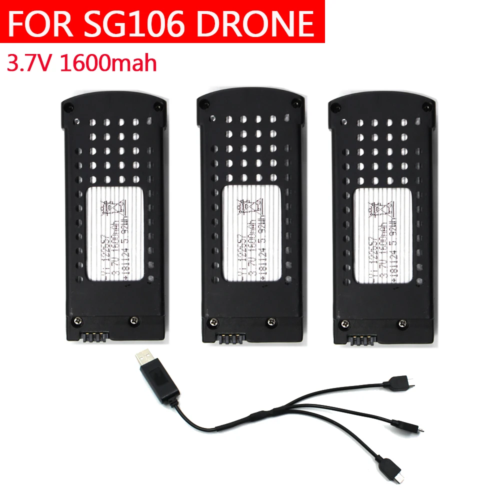 

SG106 GPS Drone Battery Spare Battery Replaceable Battery 3.7V 1600 MAH LI PO Battery for SG106 DRONE 4K Quadcopter