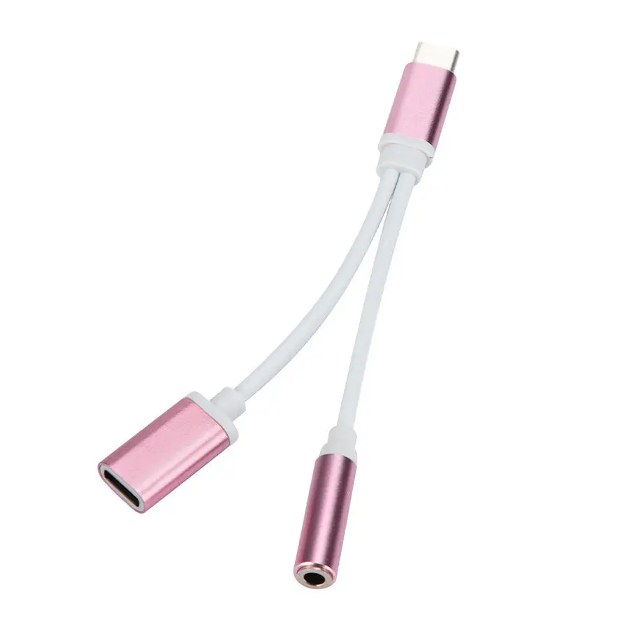 20pcs bundle 2 In 1 USB C Type C 3 5mm Audio Jack Headphone Adapter For Motorola Moto Z Droid 20 pieces