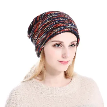 

Women Knitted Baggy Beanies Fall Winter Warm Oversized Ski Skull Cap Hat Ladies Slouchy Multicolor Thick Hat Unisex