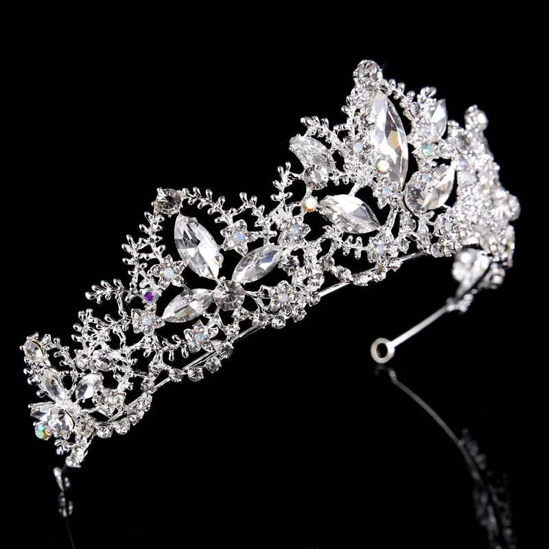 Модный свадебный кристалл украшение для волос в виде короны серебро золото высокого качества ручной работы со стразами свадебная корона-тиара аксессуары