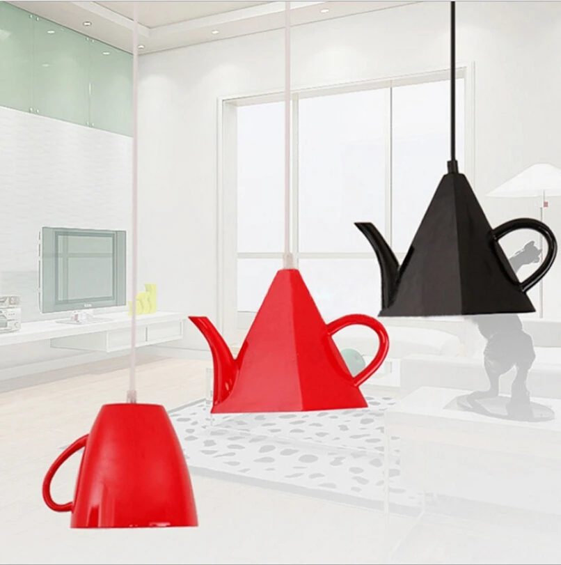 

Webetop Creative Resin Pendant Light Personality Teapot Cup Pendant Lamps Bar Cafe Restaurant Lighting Fixtures LED Light Lamp