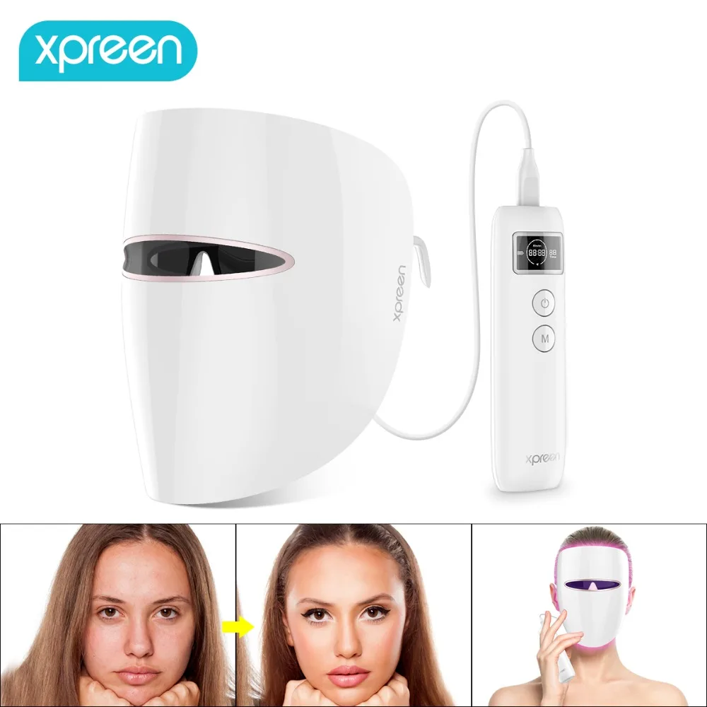  LED Light Therapy Mask Xpreen Light Therapy Acne Treatment Face Mask Blue & Red Light Therapy Wrink - 32992493753