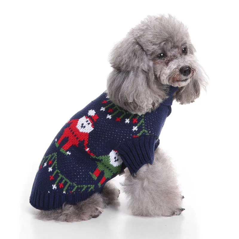 JORMEL, Рождественский свитер для питомцев, кошек, собак, Полосатое вязаное пальто для щенков, теплая одежда для маленьких собак для чихуахуа, плюшевый костюм - Цвет: 02