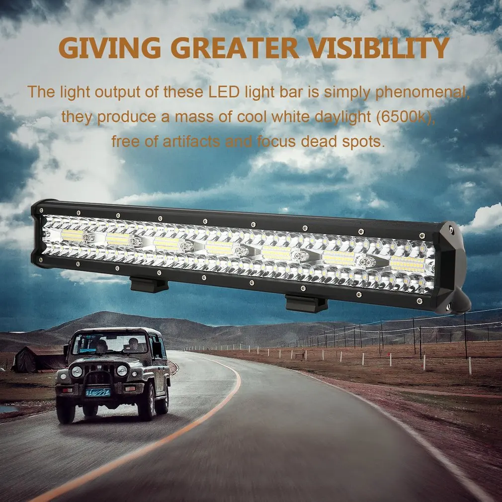 

20inch LED Light Bar Triple Row Flood Combo Work Driving 12V 24V 4x4 WD Truck for JEEP SUV Mining Boating Marine Deck Light