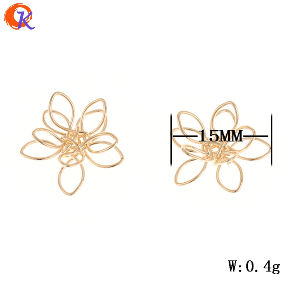 Cordial дизайн 100 шт 15 мм ювелирные аксессуары/детали для серег/проволока Enlace цветок форма/DIY Ювелирные изделия/ручная работа/застежки для сережек