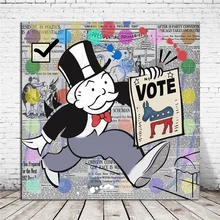 Alec Monopolies Pop Art Graffiti Canvas Posters Prints Wall Art Painting Decorative Picture Modern Home Decoration Accessories