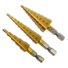 HSS Steel Titanium Step Drill Bit Set 3-12mm 4-12mm 4-20mm Step Cone Cutt Tools Metal Drilling Power Tool for Woodworking Wood HSS Steel Titanium Step Drill Bit Set 3-12mm 4-12mm 4-20mm Step Cone Cutt Tools Metal Drilling Power Tool for Woodworking Wood