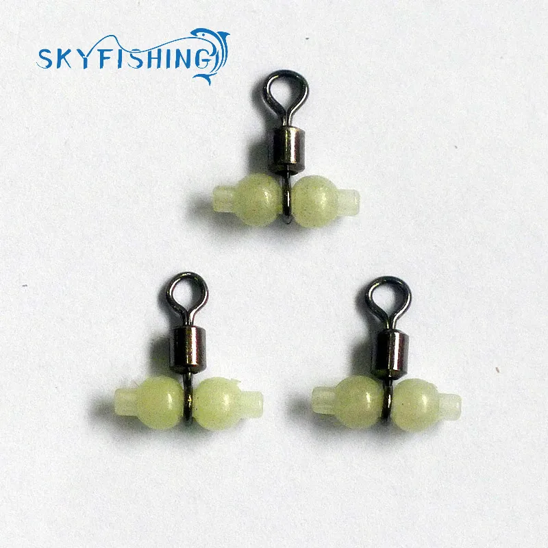

30pcs/lot Luminous Fishing Swivels Rolling Swivels Sea Fishing Accessories Tackle Connector Rolling Swivels 3-way Swivels