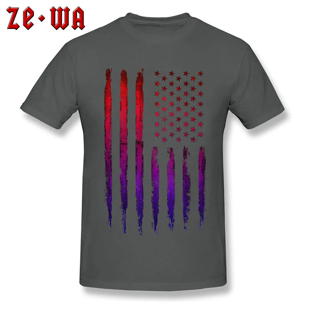 Colorful American flag Tshirts Designer Short Sleeve Normal 100% Cotton Round Neck Men Tops Shirts Printed T Shirts Summer Colorful American flag carbon