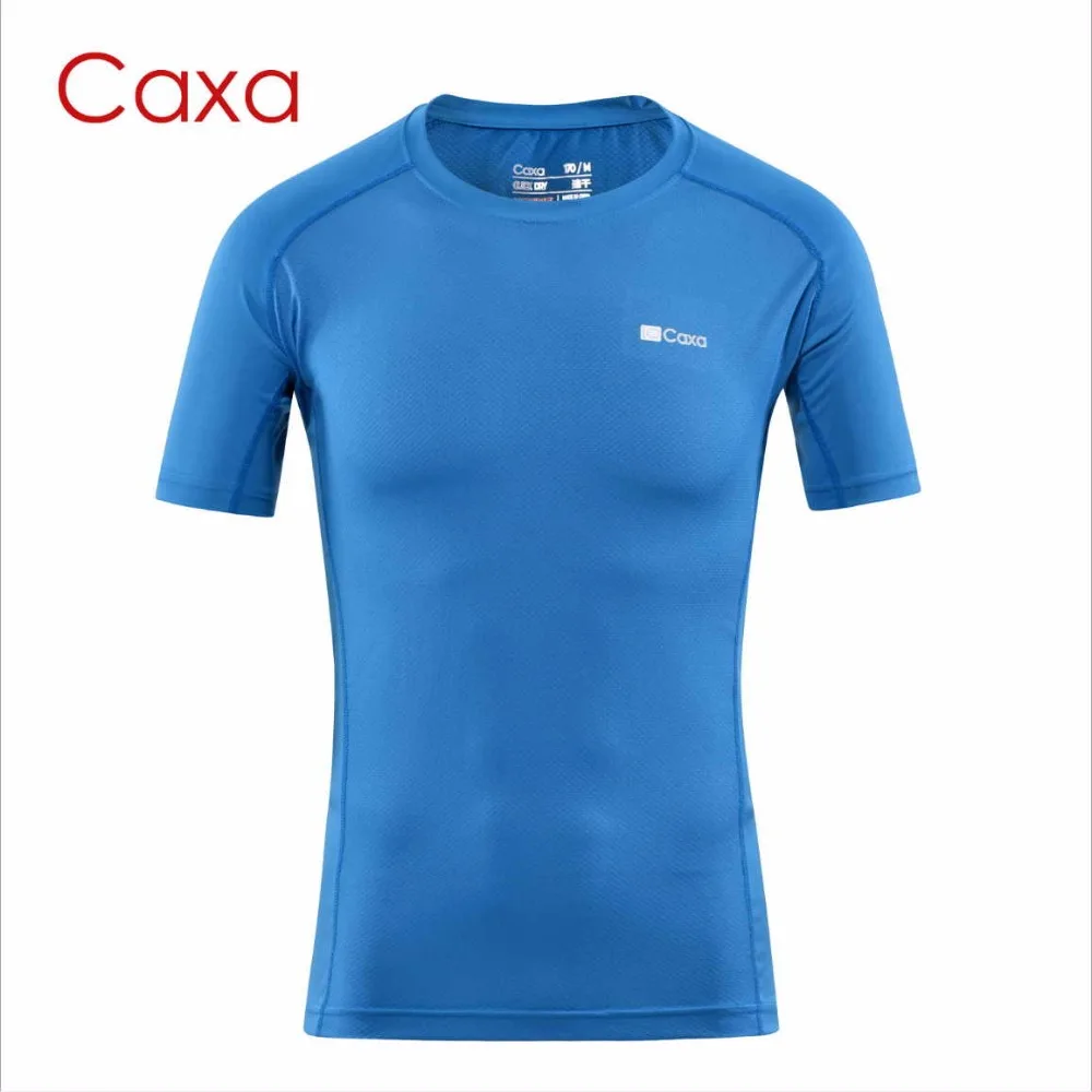 Мужская быстросохнущая Спортивная футболка Caxa, мягкая футболка с защитой от пота для тренажерного зала, фитнеса, Солнцезащитная футболка для занятий спортом на открытом воздухе, футболка для бега, топы для бодибилдинга
