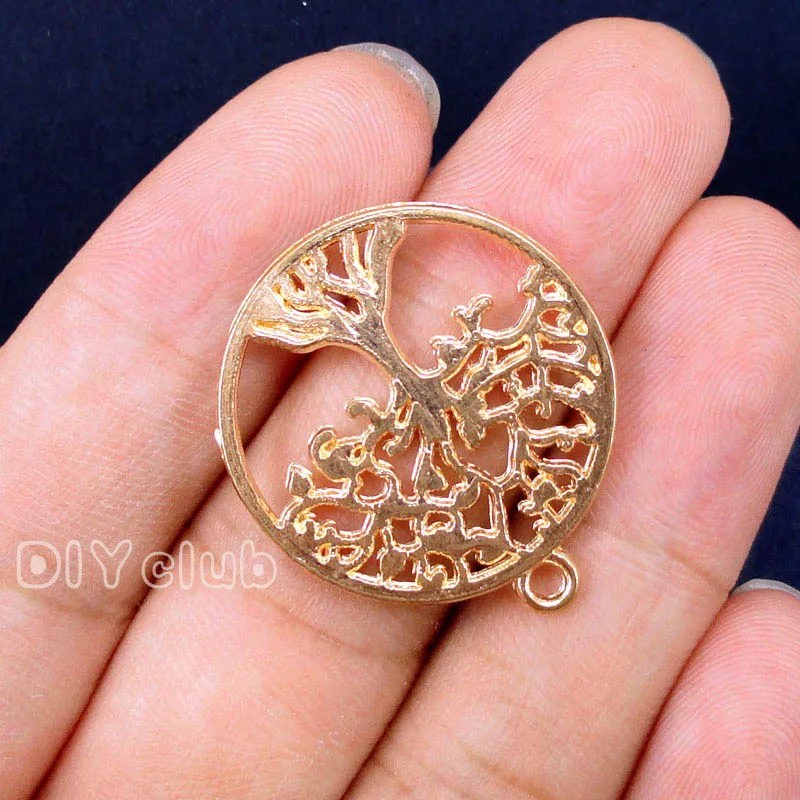 40 шт. подвеска из розового золота с изображением дерева жизни|tree of life charm|gold tree