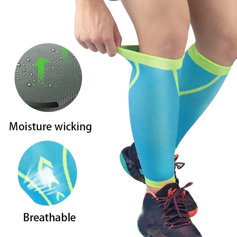 Спортивные Компрессионные противоскользящие носки для баскетбола, футбола, голени, защита от боли