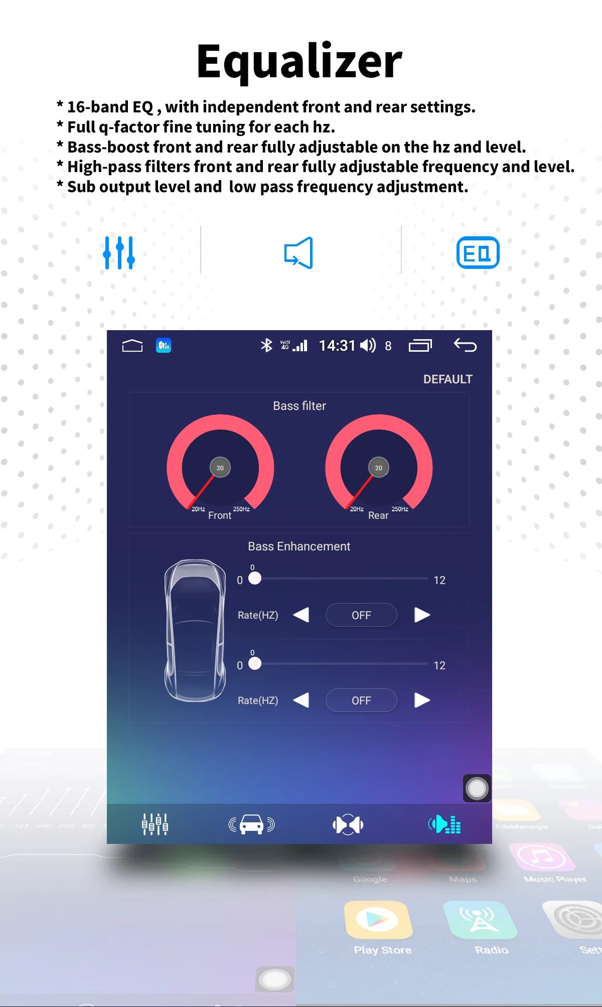Clearance 9.7"Double 2 Din Android 8.1 Car Radio Stereo 4GB+64GB Vertical Screen Universal Head Unit GPS Multimedia Player Built-in 4G DSP 6