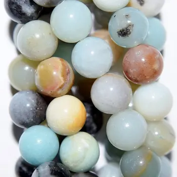 

Genuine Amazonite Beads - Round 8 mm Gemstone Beads - Full Strand 16", 49 beads, A-Quality