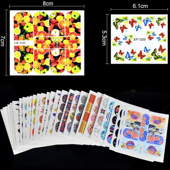 YZWLE 1 Set 28 Designs Hot Cartoon Flower Cat etc Water Decals Nails Stickers Women Designs Lovely DIY Decorations For Nails Art
