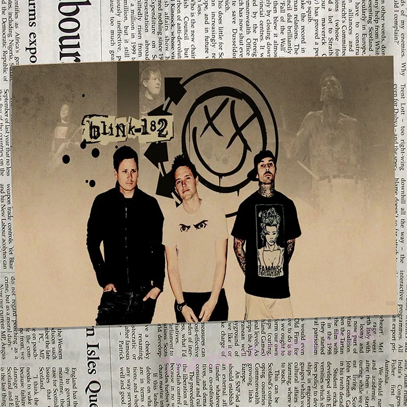 Blink 182, винтажная Ретро рок-группа, музыкальная гитара, матовая крафт-бумага, античный плакат, настенная наклейка, домашний декор/6009 - Цвет: 20