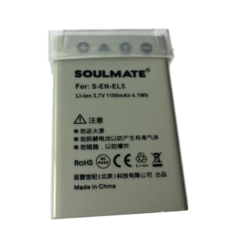 SOULMATE EN EL5 литиевые батареи ENEL5 Аккумулятор для цифровой камеры Nikon Coolpix P4 P80 P90 P100 P500