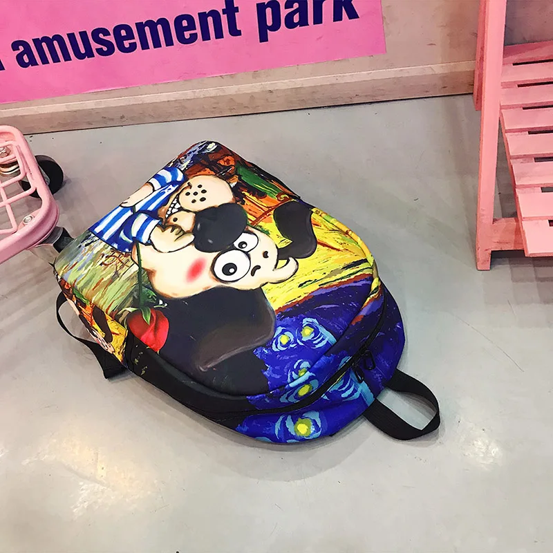 Menghuo New Women Backpacks Girls School Bag 3D Cartoon Cat School Backpack Bag For Girls Printing Backpack Travel Bags Mochilas (26)