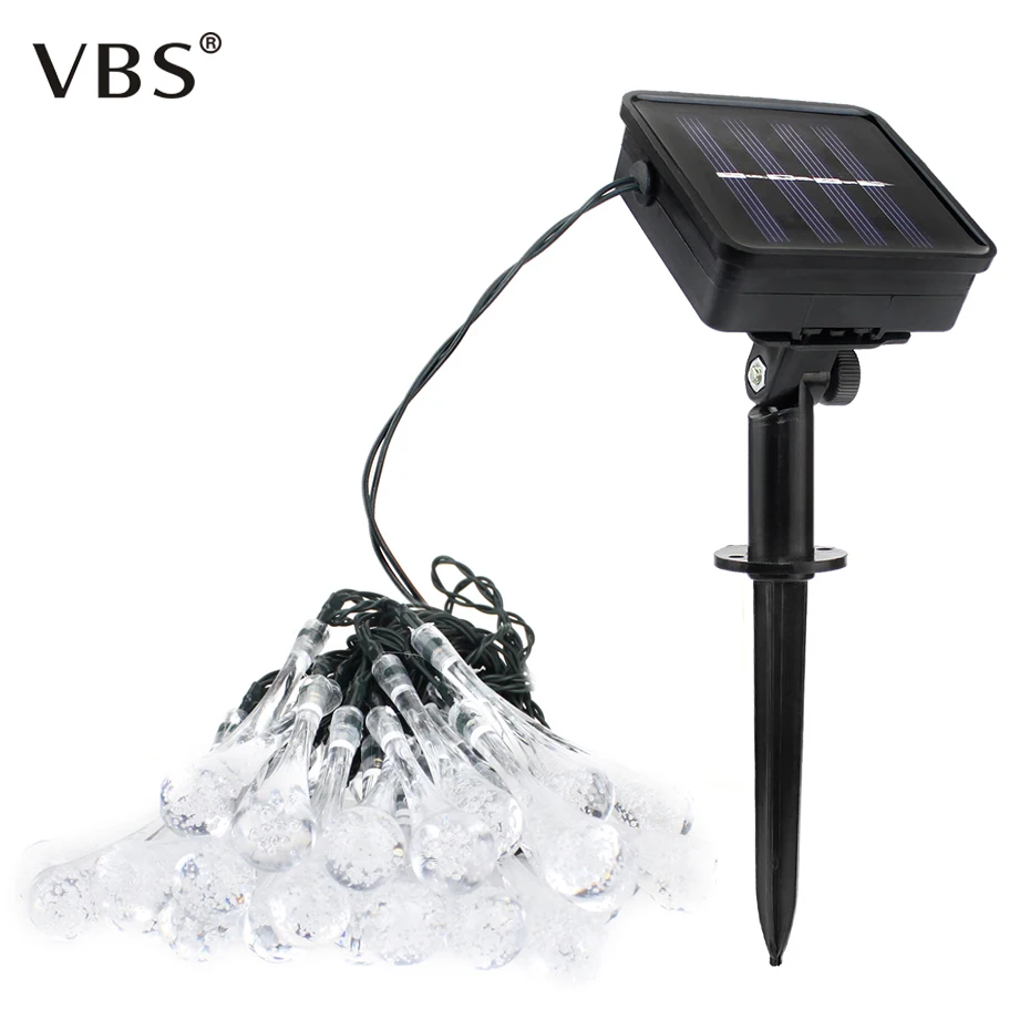 

Solar String Light 30 LED Waterproof Water Drop String Fairy Light Outdoor Garden Christmas Party Decoration Solar Lights