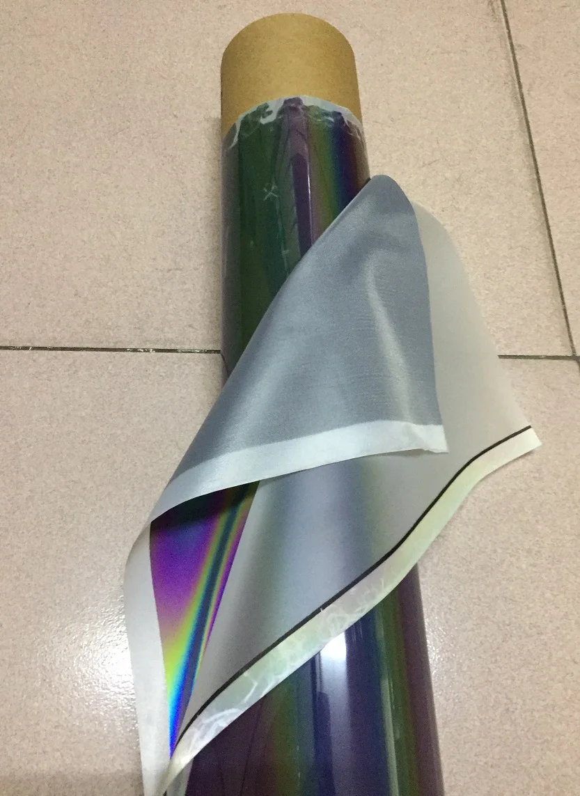 135CM*100CM Iridescence Reflective Fashion Magic Rainbow Cloth Variable Color Brilliant Reflecting Light Fiber Fabric