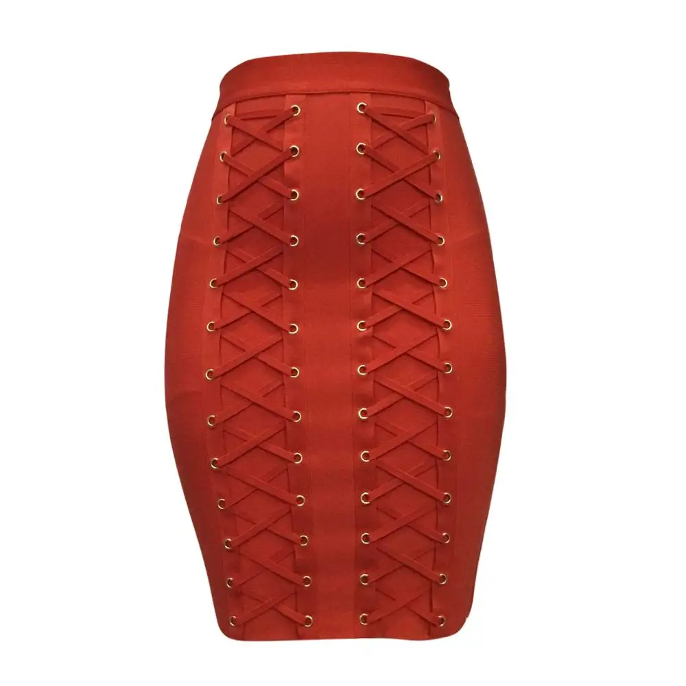 KAOUYOU, женские красные мини юбки, облегающие бандажные юбки, женские сексуальные мини юбки на шнуровке, короткие юбки, вечерние Клубные юбки W017