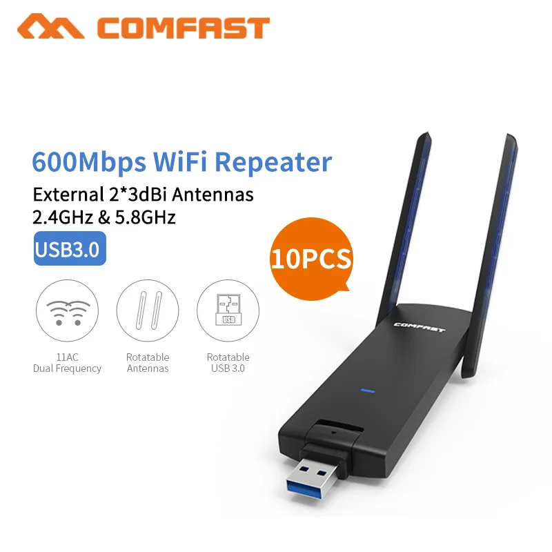 

10pc Usb Wireless WIFI Repeater 600Mbps Wifi Extender 5.8Ghz Wi Fi Amplifier Wi-Fi Reapeter 802.11AC Access Point Signal booster