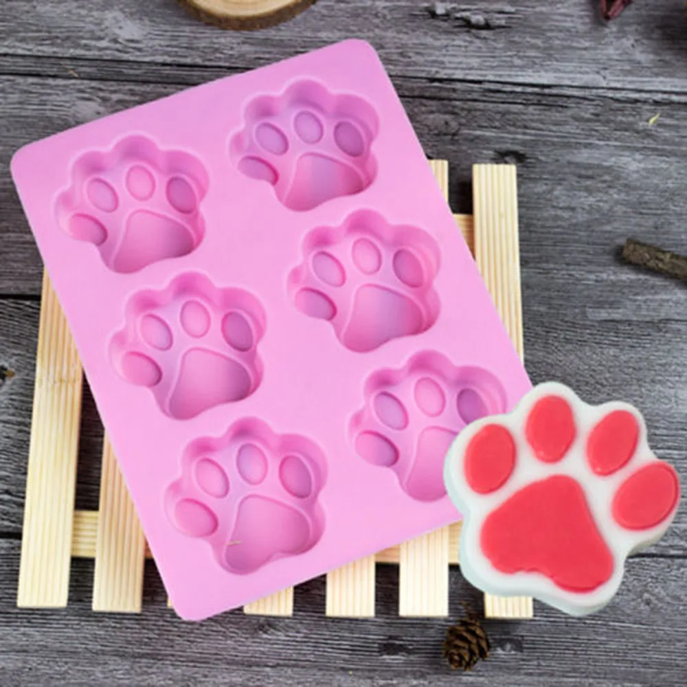 

Cat Paw Print Silicone Cookie Cake Candy Chocolate Mold Soap Ice Cube Mold Safely In Oven Microwave Dishwasher L3