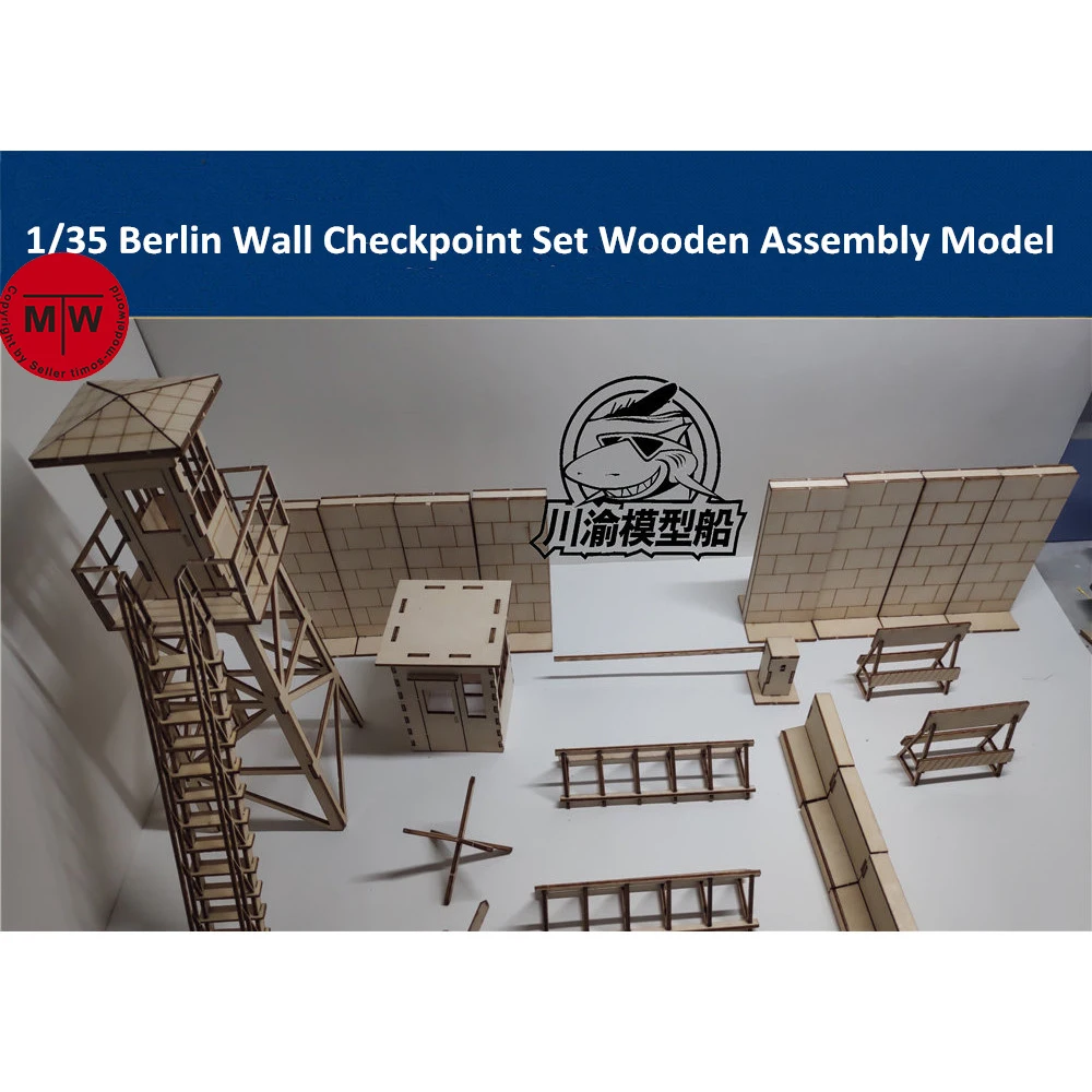 1/35 масштаб Берлинская стена контрольная точка набор Танк сцены Diorama DIY деревянная Сборная модель комплект CYH012
