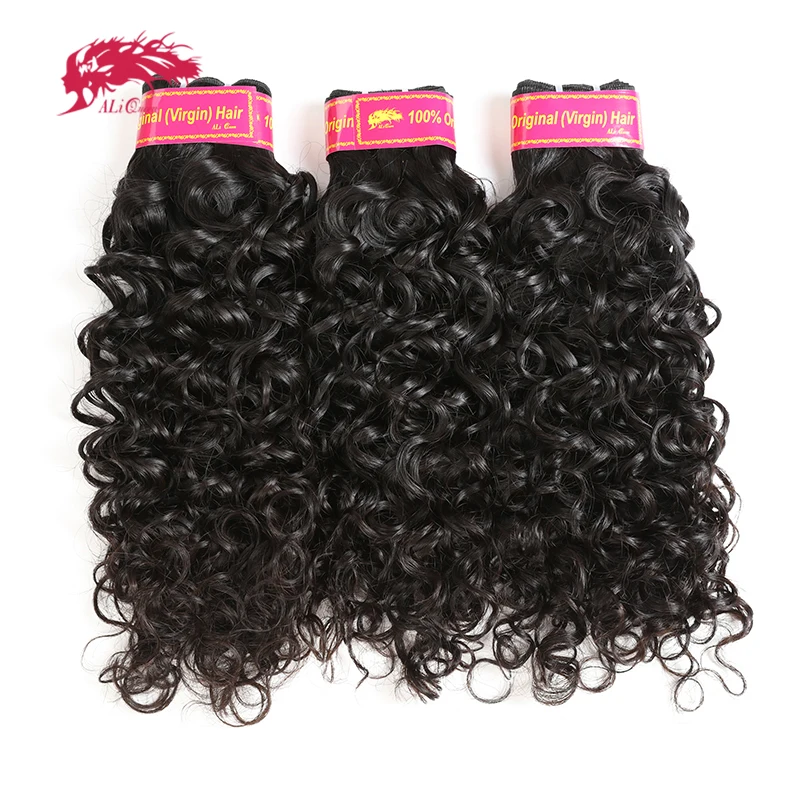 Ali queen hair Products 3 шт. в партии 10A бразильская холодная завивка 100% человеческие волосы