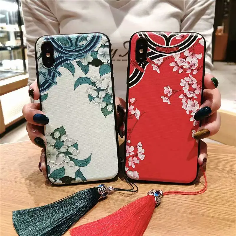 Relief lace Roses flower case for iphone x (10)