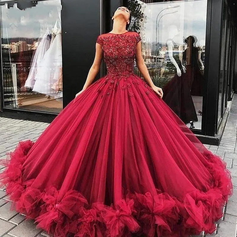 Бургундское вечернее платье принцессы милое 15 vestido de quinceanera бальное платье с открытыми плечами, украшенное бусинами, Бальное бальное платье для вечеринки