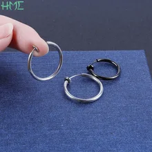1 шт., без пирсинга, кольца на клипсах для ушей, серебро, золото, титан, нержавеющая сталь, круглые серьги для женщин, мужчин, мужские, в стиле панк, безболезненные, Brincos