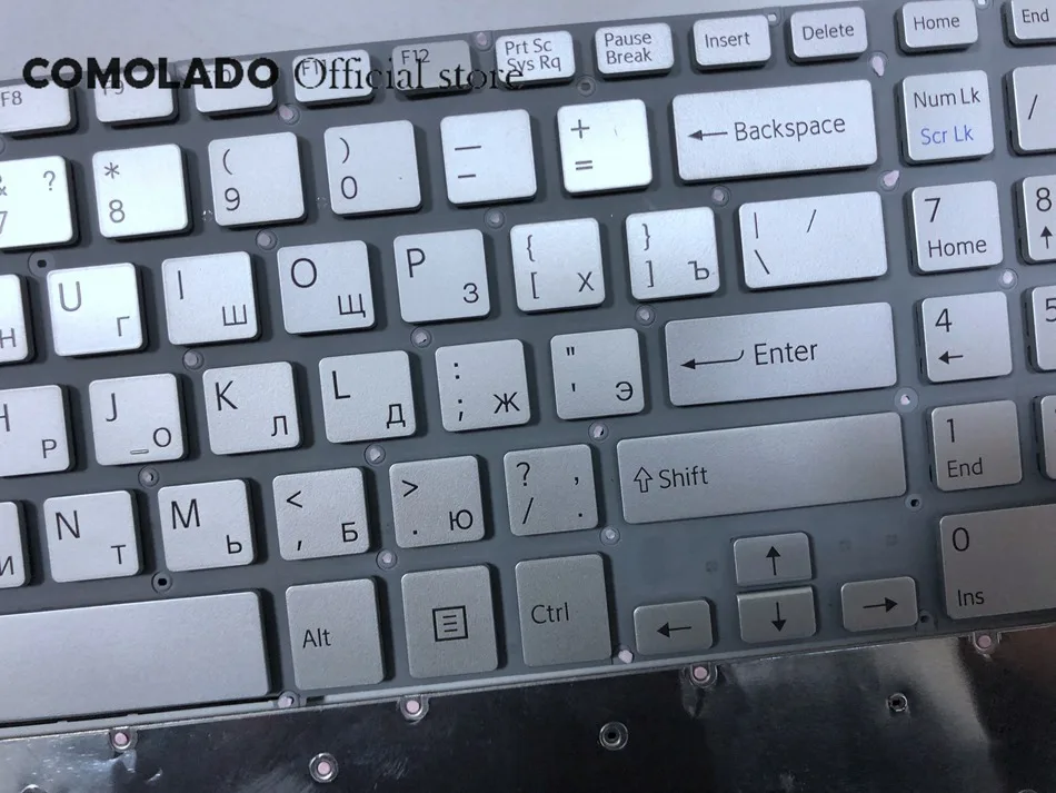 RU Russian Laptop keyboard For Sony Vaio SVF15 FIT15 SVF151 SVF152 SVF153 SVF1541 SVF15E ru keyboard Silver Without Frame RU Layout -2