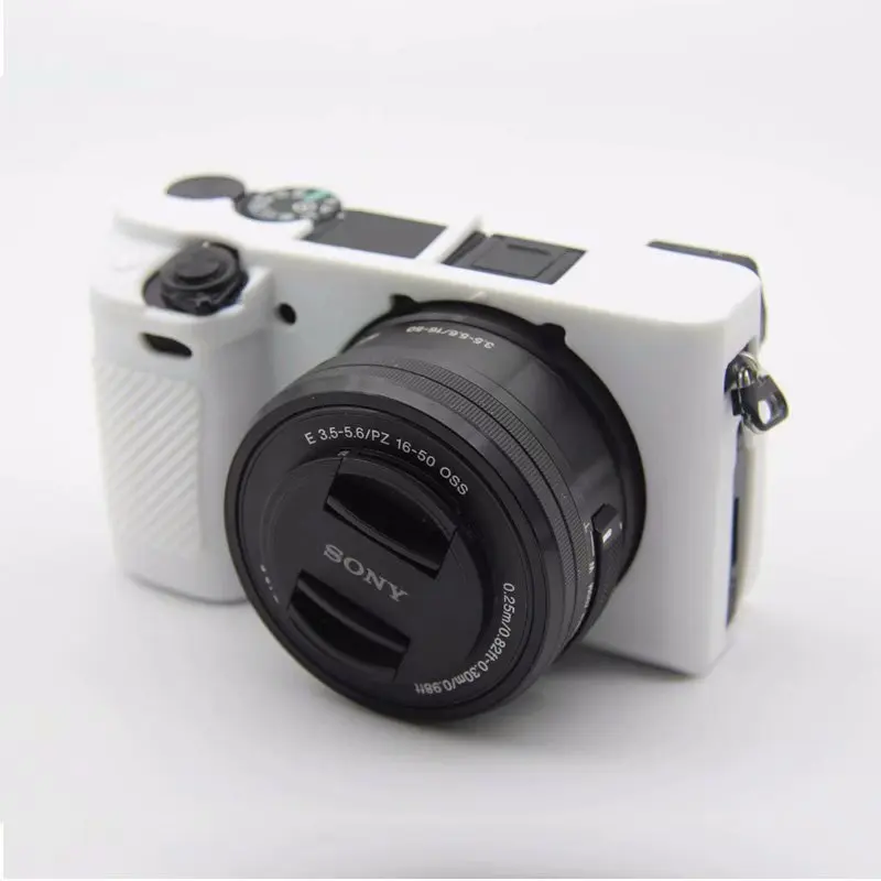 Высококачественный мягкий силиконовый чехол для камеры, защитный чехол для sony A6400 A6300, резиновый чехол, сумка для камеры, аксессуары - Цвет: Белый