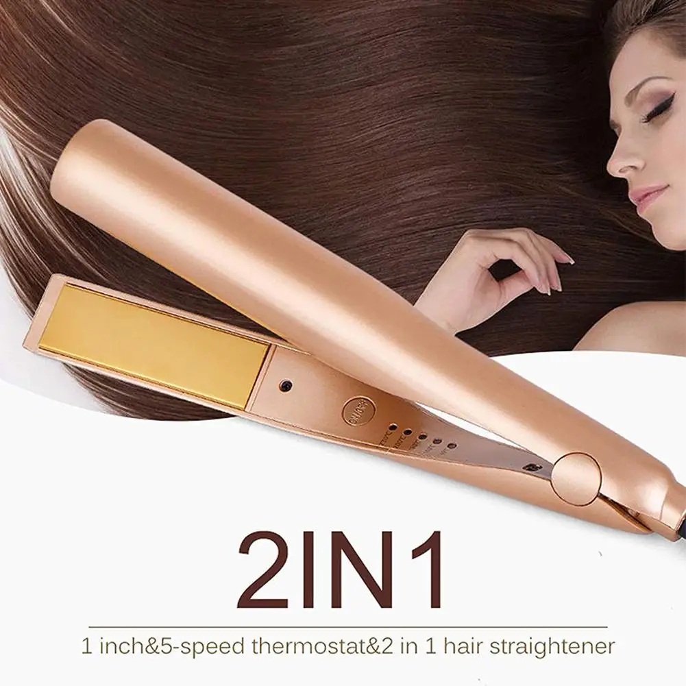 

Mini Ceramic Plate 2 in 1 Electronic Perm Hair Curler Straightener Splint Iron Beauty New