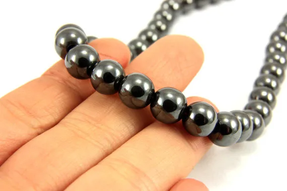 Hematite Beads, 50pcs Shamballa Beads, 4mm 6mm 8mm 10mm Round Hematite Bead, Genuine Loose Gemstone, Semiprecious Round Stone, Hematite Beads
