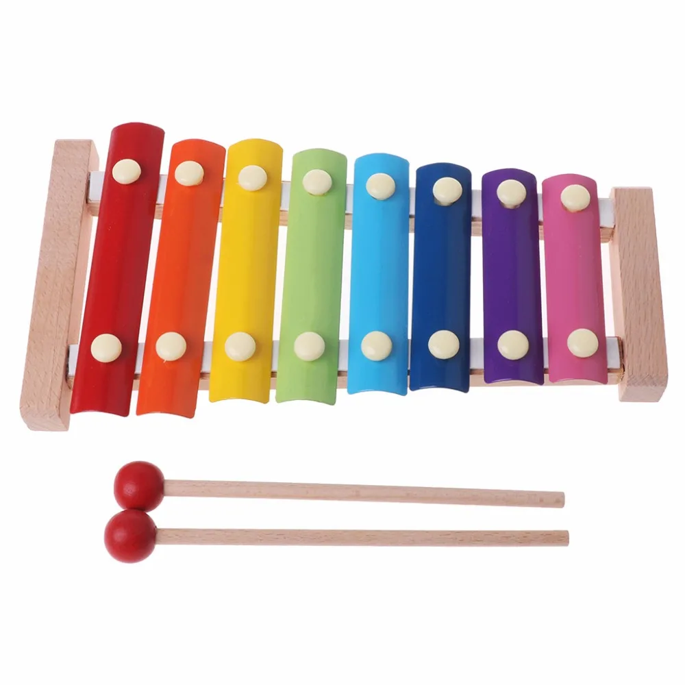 Xylophone 8-Notes Clavier Instrument de Musique en Bois pour Éducatif Wisdom de Bébé Enfants Cadeau 