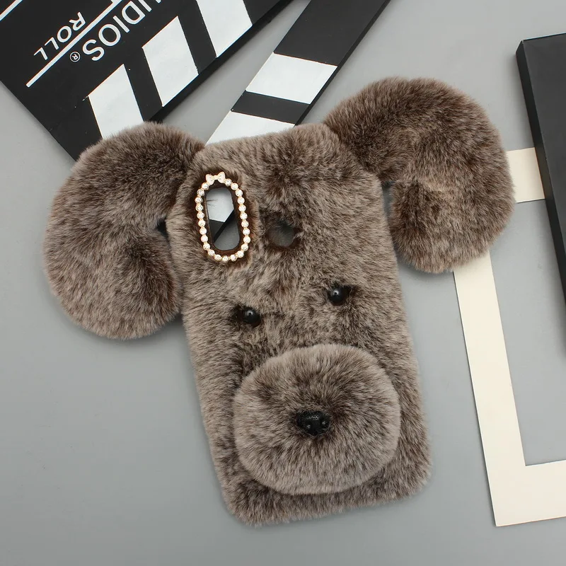 

For Samsung Galaxy A50 Case 3D Cute Dog Hairy Warm Fur TPU Back Cover For Samsung A10 A30 30 10 A 50 Fluffy Hairy Phone Cases