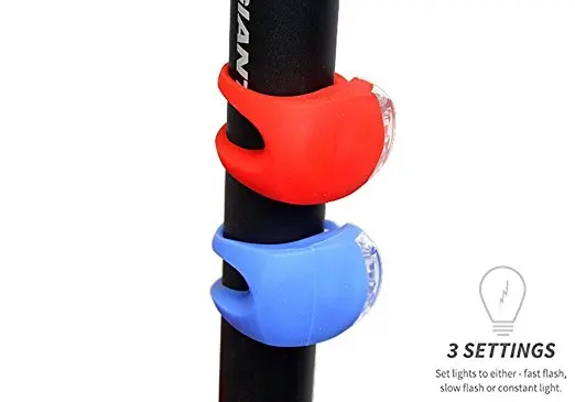 Top HOT Silicone Bike Bicycle Cycling bicicletas Head Front Rear Wheel LED Flash Safety Light Lamp Bike Accessories With Battery 5