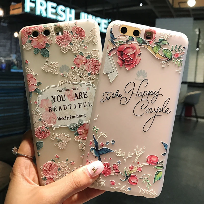 YueTuo матовый чехол для HuaWei p10 p 10 силиконовый роскошный 3d милый телефона аксессуары
