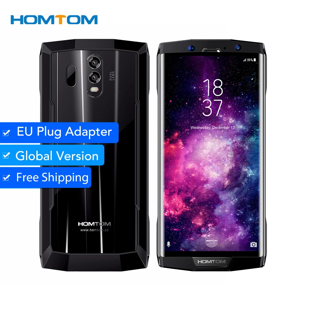 HOMTOM HT70 Octa Core Android 7 0 MT6750T 6 дюймов 18:9 Дисплей 16MP + 5MP мобильный телефон с двумя