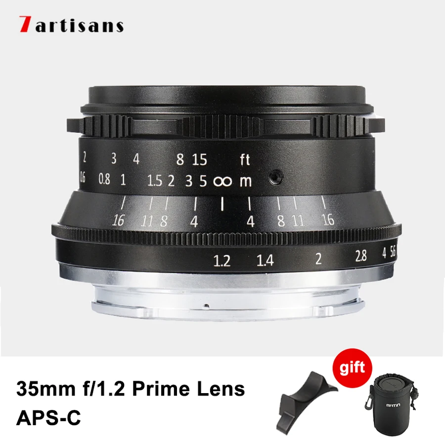 

7artisans 35mm F1.2 Prime Lens Manual Focus Large Aperture Portrait Lens APS-C For Sony E Mount Fuji Canon Olympus M4/3 Cameras