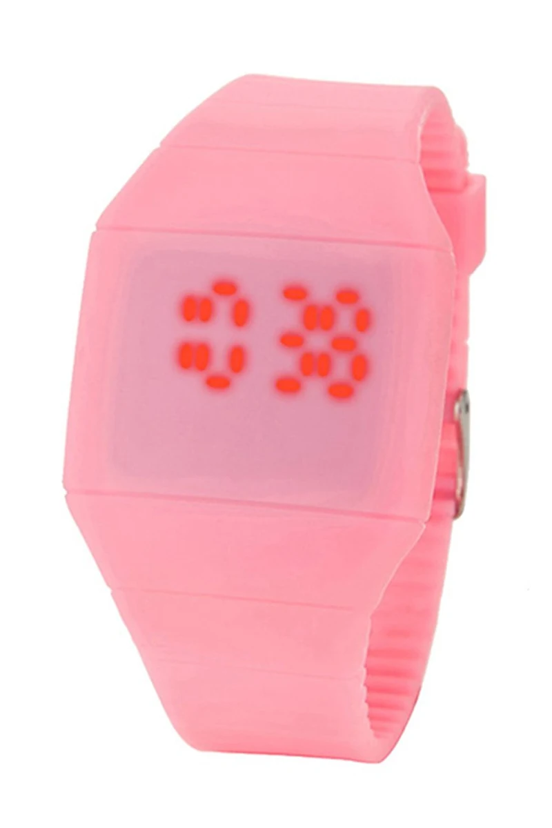 

YCYS-Unisex Touch Digital Red Led Silicone Sports Wrist Watch Watch Pink